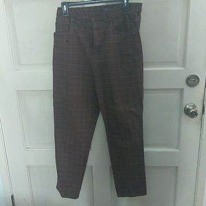 Bill Blass Stretch Denim Brown Print Jeans